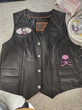 First Classics Women's Leather Motorcycle Vest Size XL
